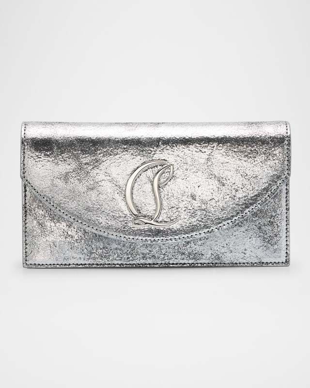 Loubi54 Metallic Leather Clutch Bag